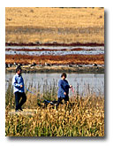 Hikers enjoy Modoc National Wildlife Refuge.